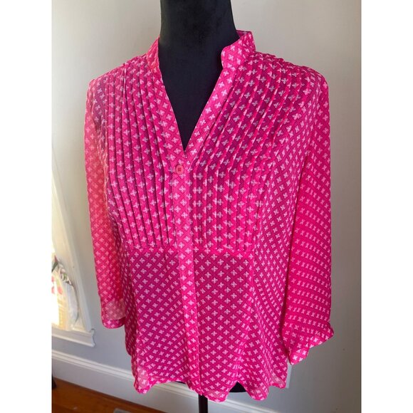 Christopher & Banks Tops - Christopher & Banks Women's Pink Sheer Blouse Top Size S